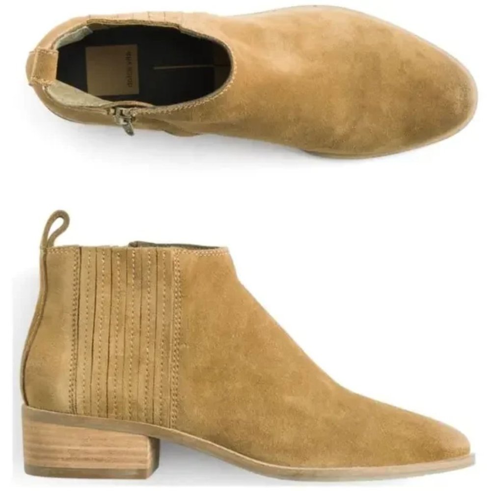 Dolce Vita Totem Brown Leather Ankle Booties Size